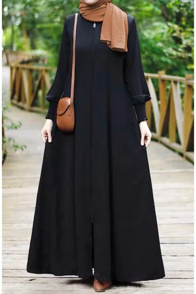 Hüma Sultan Mevlana Kloş Ferace Siyah