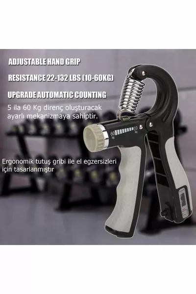 Molla a mano regolabile nera  kg Strumento di rafforzamento muscolare del polso regolabile Dispositivo strumento a molla con impugnatura a mano