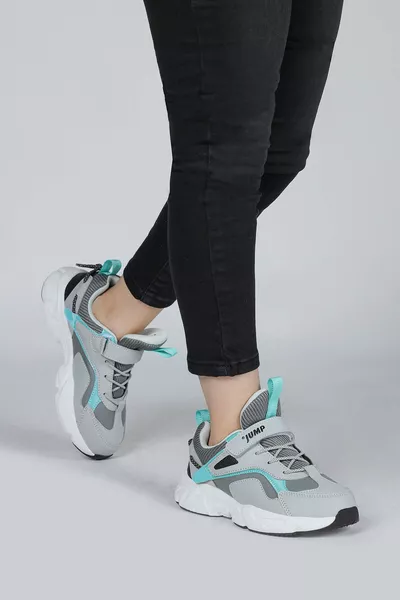  Velcro Grey - Blauw Unisex Kinder Sneaker Casual Sneakers