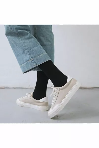 6 Pairs of Black/white/grey Unstriped Cotton College Tennis Socks