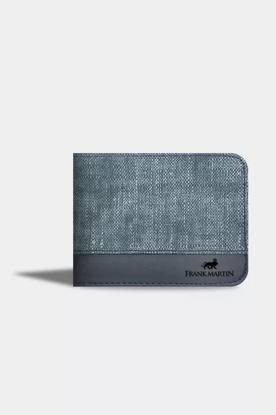 الأصلي ورقة محاصر المال مقصورة الرياضة أنيقة الجلود الرجال الأزرق الداكن الدنيم محفظة 