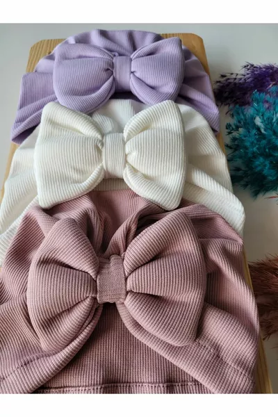 Бебе Момиче и Дете Цветен Лък Капак Комплект от 3 броя