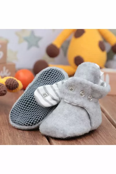 Suola antiscivolo, pendolo per neonati, stivaletti da casa primo passo, foderato in cotone biologico resistente al sudore