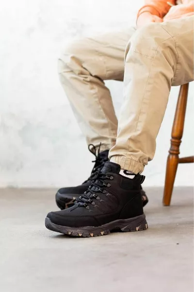 Semelle antidérapante zippée trekking bottes d’hiver pour hommes