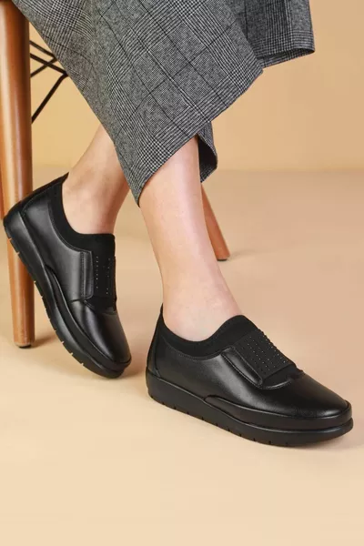 Dortex  Chaussures orthopédiques en cuir avec gel de talon véritable à l’intérieur
