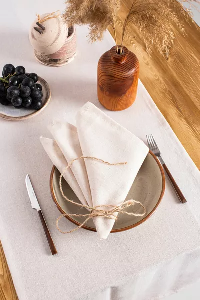 Texture | 8 Pcs Organic Raw Linen Napkin  X  cm