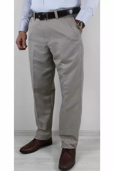 بنطلون كتان كلاسيكي للرجال رمادي ماركوس