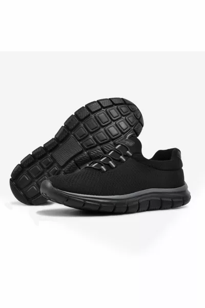 أحذية المشي السوداء من الدانتيل للرجال