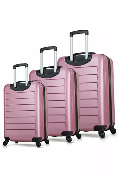 Ruby Abs Cabin Среден и голям размер Комплект куфари от розово злато от 3 части