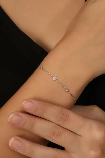  стерлингова сребърна верижка Цирконов камък Dorissa Ball Star Модел гривна