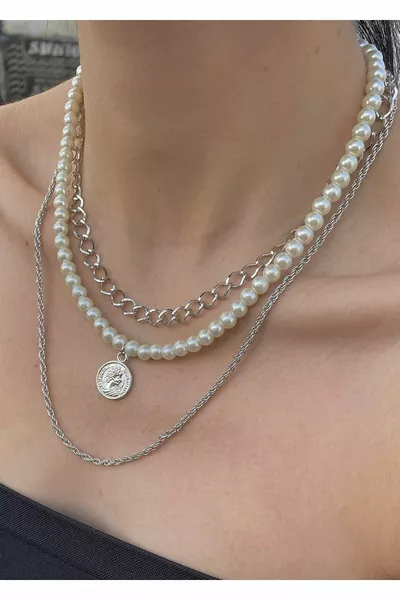 Pearl Medallion Combination Necklace