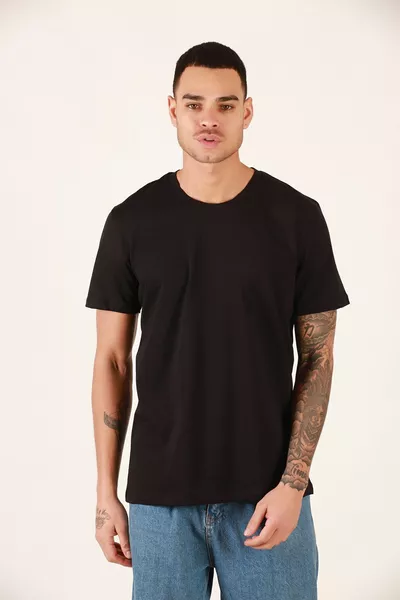 Schwarz & Weiß Marineblau Khaki Grau Relaxed Fit Baumwolle Herren 5er-Pack T-Shrit