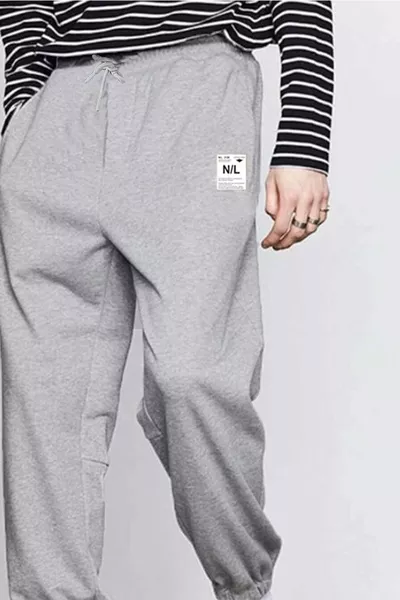 Graue Oversize Cut N/L Jogginghose für Herren