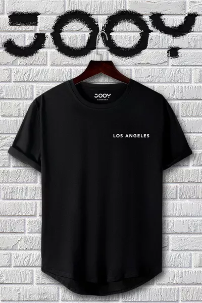Los Angeles Schwarz-Weißes T-Shirt mit ovalem Schnitt, 2er-Set