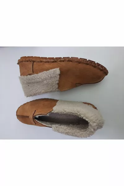 قلادات من الفرو من الجلد الطبيعي ، أحذية شتوية لاستخدامها في المنزل والداخل والخارج