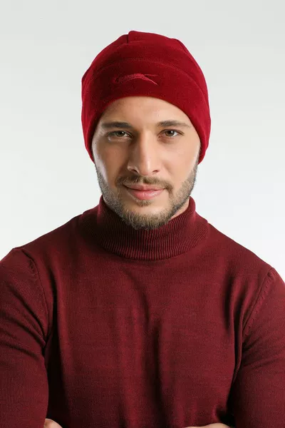 بنت الصوف للجنسين قبعة صغيرة بورجوندي