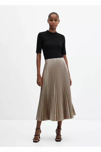 Плиссированная юбка с металлическим отливом