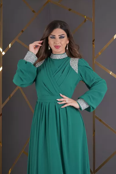 الحجاب الشيفون تصميم حجر التبعي اللباس مساء اللباس