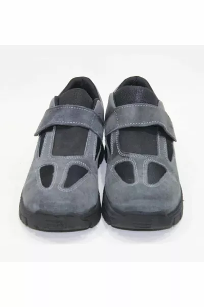 ATS Scarpe da lavoro da uomo in pelle scamosciata grigia leggera (STEEL TOELESS) GRIGIO