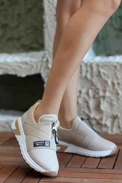 KAJAL  سستة مفصلة أحذية رياضية نسيج المظلة