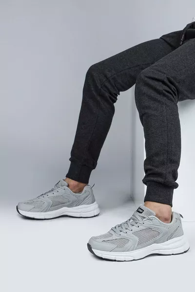  حذاء رياضي رجالي رمادي سنيكرز كاجوال