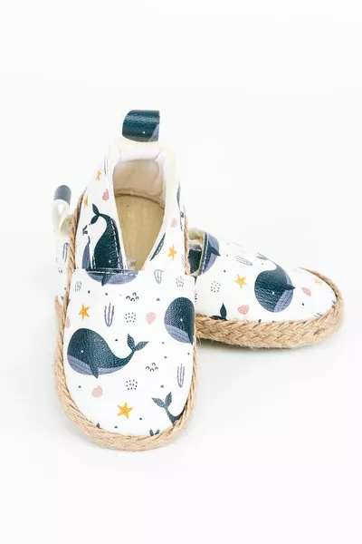 Бебешки плетени ботуши със син кит