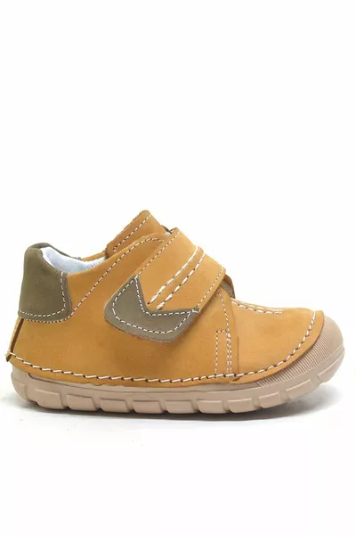 Popeye جلد طبيعي تان الخطوة الأولى أحذية الأطفال للجنسين