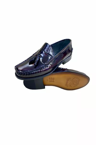 МУЖСКИЕ КОЖАНЫЕ ЛОФЕРЫ С КИСТОЧКАМИ БОРДОВЫЙ ОТКРЫВАТЕЛЬ КОЖА ВНУТРЕННЯЯ КОЖА