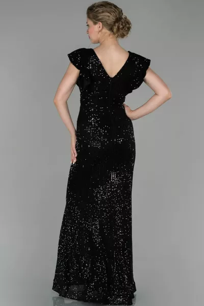 المرأة الأسود طويل الترتر حورية البحر مساء اللباس