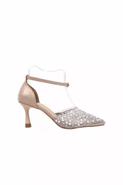 Onl Turg Nut Заострен камък Детайлни вечерни обувки за рокля Lucest New