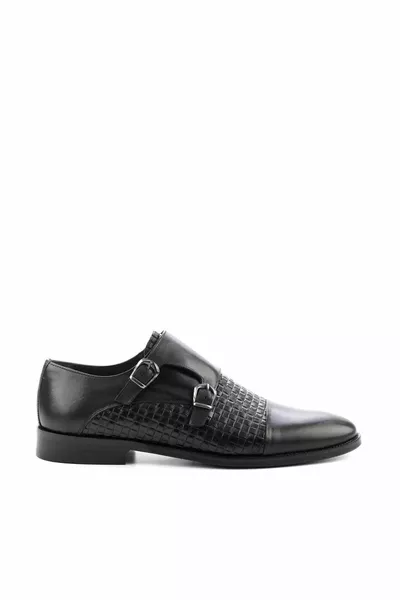 Noir Antique Cuir Véritable Hommes Chaussures Classiques 