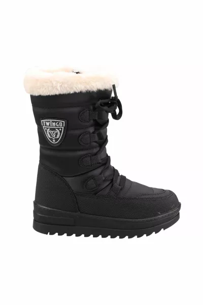  أسود الفراء الحراري للفتيات أحذية الثلج للماء