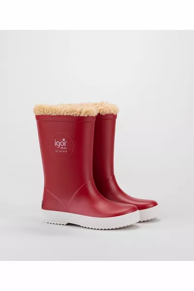  Splash Nautico Fourrure Enfants Rouge Foncé Bottes de pluie
