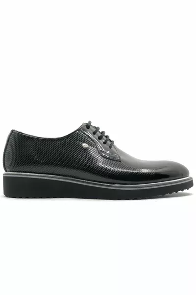 Tambull  simili cuir semelle épaisse Chaussures classiques pour hommes NOIR-CUIR VERNI