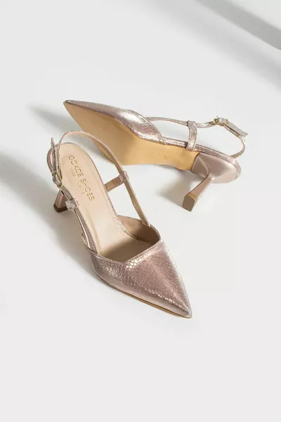 CHAUSSURES DE SOIRÉE SUPÉRIEURES IMPORTÉES BRONZE PLATINE POUR FEMMES 