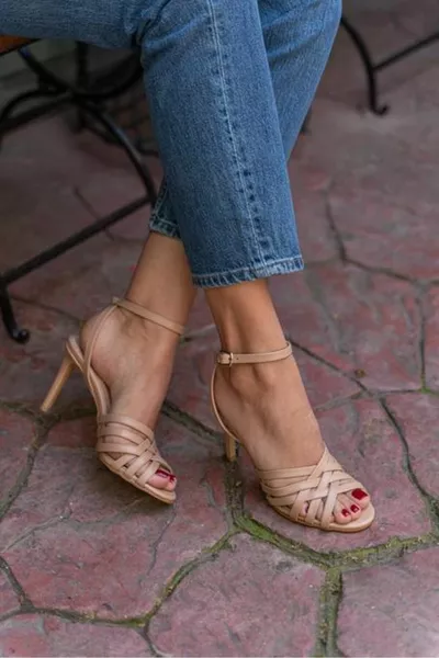  متعدد الفرقة الصيف 8 سنتيمتر أحذية نسائية ذات كعب رفيع