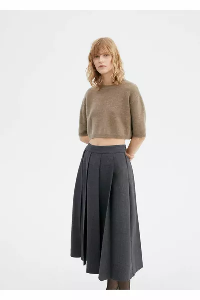 Large Pleated Midi Skirt