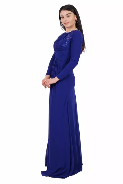 Saks Вышитое шифоном Хиджаб Вечернее платье