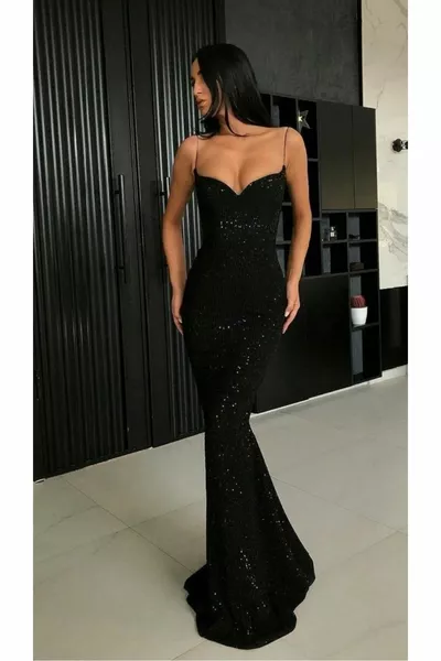 Pailletten Samt, Zellstoff, Meerjungfrauenkleid, besondere Anlässe, stilvolle Nacht