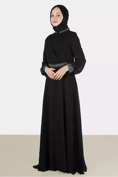 Steen Gedetailleerd Şi?fon Abi?ye Elbi?se 