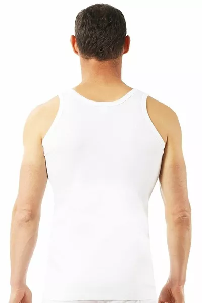 Мъжки бял памучен потник от 4 опаковки