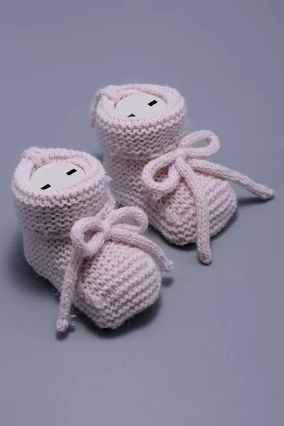 Розовый трикотаж Hattush Детские пинетки Вязальная лента