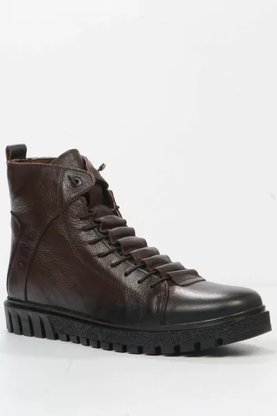 Echtes Leder Braun Outdoor Herren Stiefel