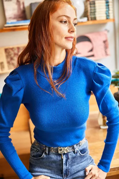 للسيدات ساكس بلو الأميرة الأكمام ليكرا بلوزة 