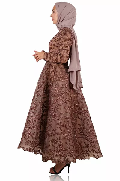 المرأة النحاس رقيق الحجاب فساتين السهرة