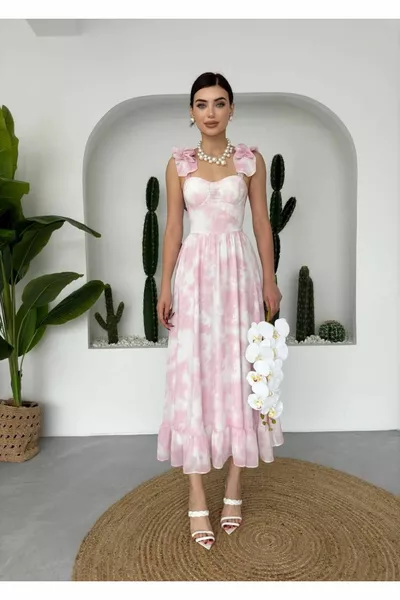 Robe midi Bridney pour femme - Rose