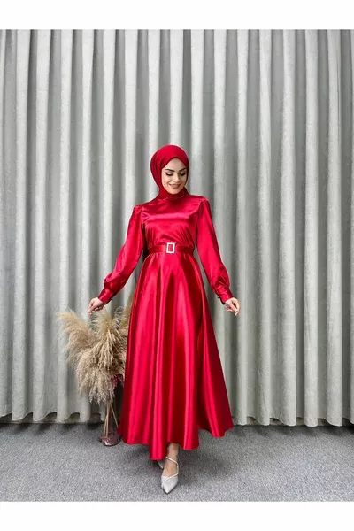 Abiti da sera principessa hijab con spalle arricciate