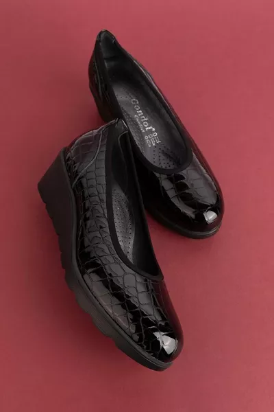 Echtes Leder Gepolsterter Absatz Casual Mom Schuhe Ell.