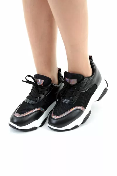 نسائي أسود كاجوال صالح سنيكرز