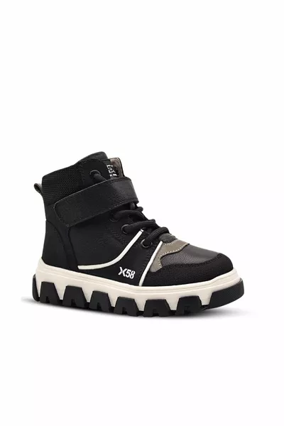 أحذية Urban Lace-Up و Zip Boys' Boots أسود